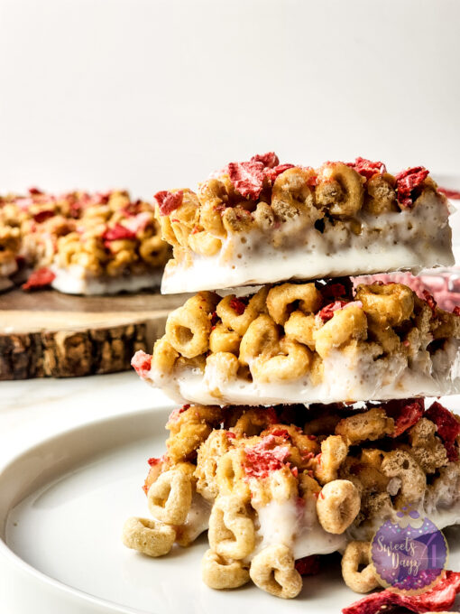 Yogurt Cereal Bars on Gold Marble - Image 4
