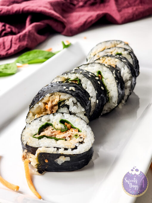 Spicy Tuna Kimbap Rolls on White - Image 3