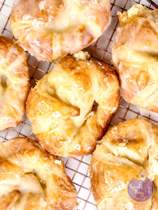Creme Brulee Croissants on Gold Marble