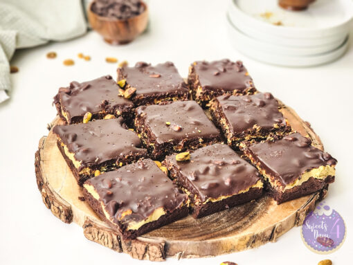 Dubai Pistachio Brownies on White - Image 2