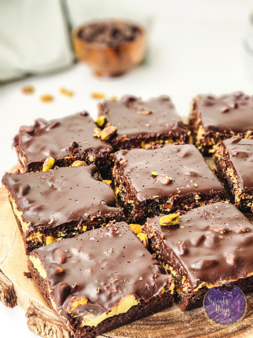 Dubai Pistachio Brownies on White - Image 3
