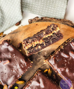 Dubai Pistachio Brownies on White