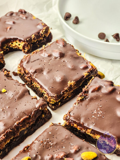 Dubai Pistachio Brownies on Marble - Image 6