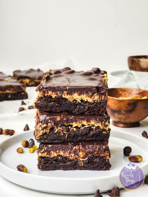 Dubai Pistachio Brownies on Marble - Image 8