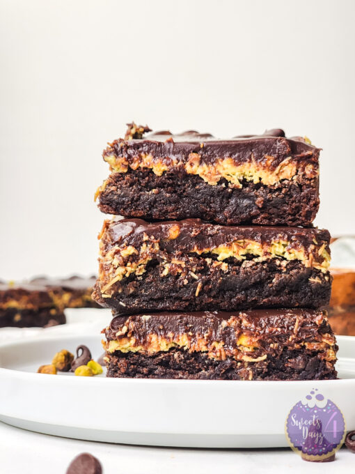 Dubai Pistachio Brownies on Marble - Image 9
