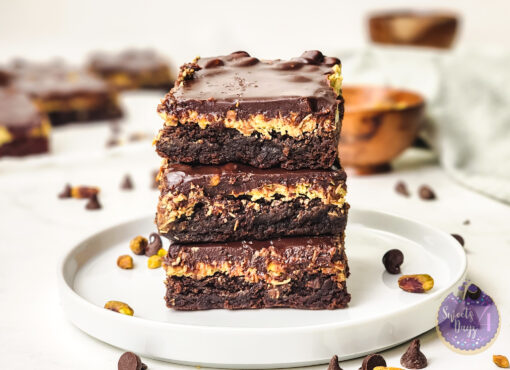 Dubai Pistachio Brownies on Marble - Image 11