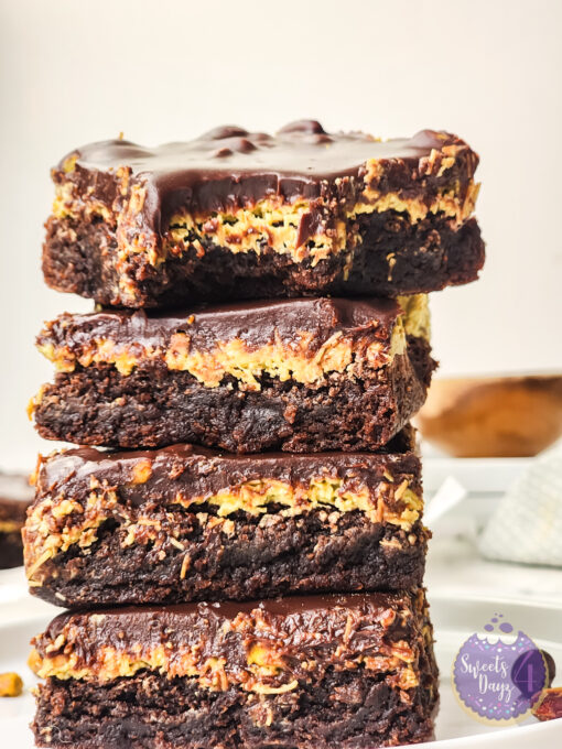 Dubai Pistachio Brownies on Marble