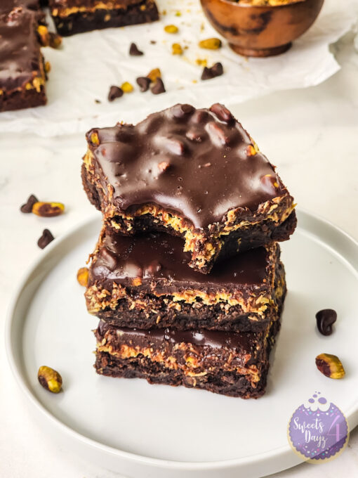 Dubai Pistachio Brownies on Marble - Image 15