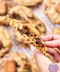 Biscoff Chocolate Chip Cookies on White