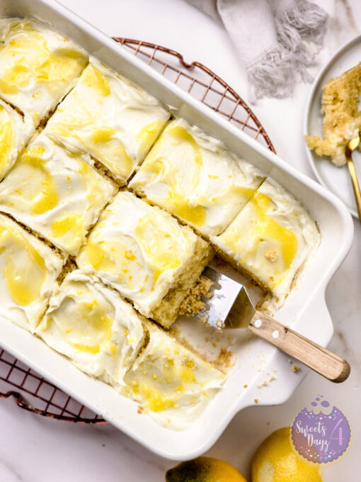 Lemon Velvet Cake on Gold Marble