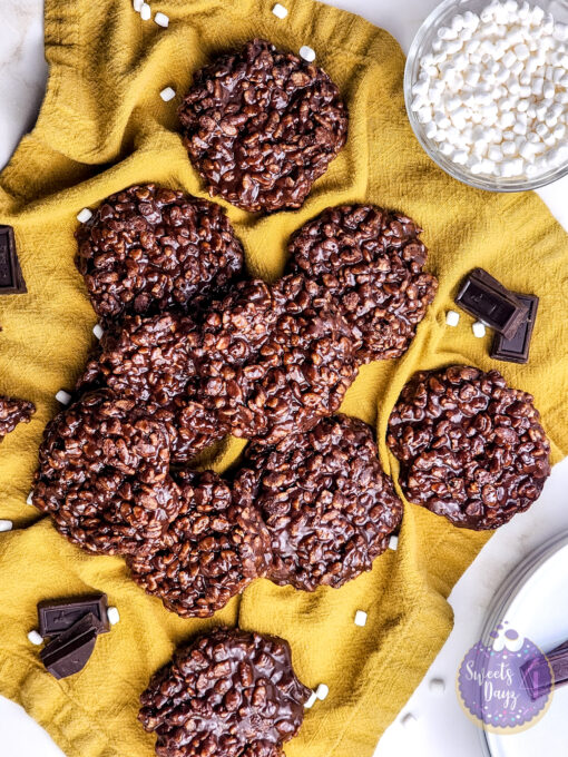 Homemade Star Crunch Cookies on Gold Marble