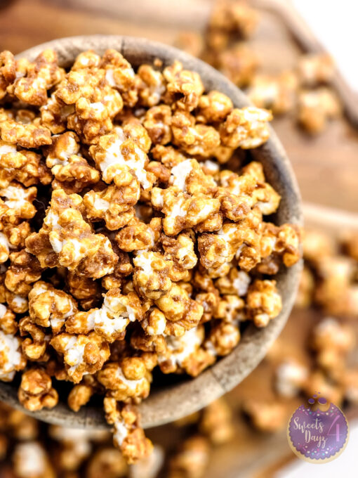 Homemade Caramel Popcorn on White - Image 3