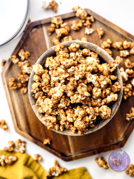Homemade Caramel Popcorn on White - Image 4