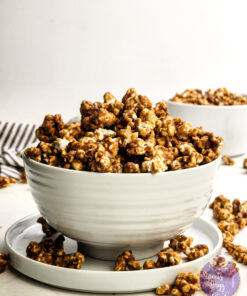 Homemade Caramel Popcorn on Rhombus