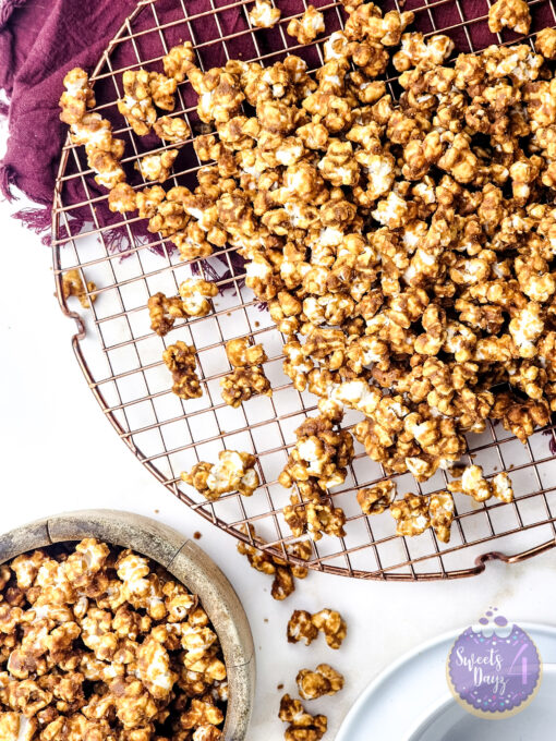 Homemade Caramel Popcorn on Gold Marble - Image 4