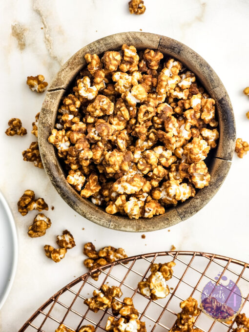 Homemade Caramel Popcorn on Gold Marble - Image 7