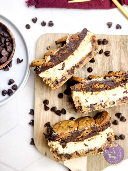 Chocolate Chip Cookie Cheesecake Bars on Rhombus - Image 4