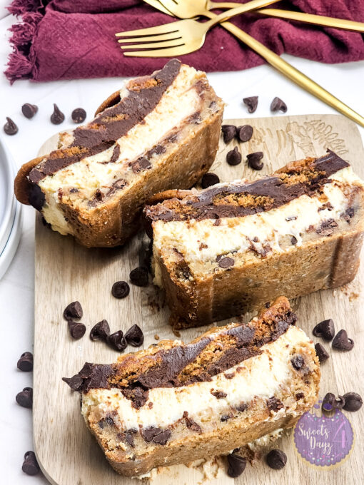 Chocolate Chip Cookie Cheesecake Bars on Rhombus - Image 5