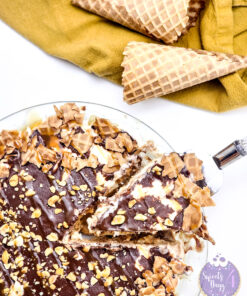 Drumstick Ice Cream Pie on White