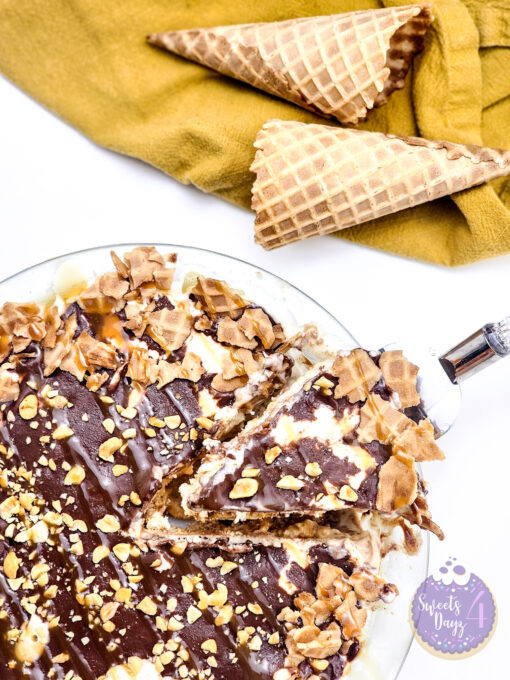 Drumstick Ice Cream Pie on White