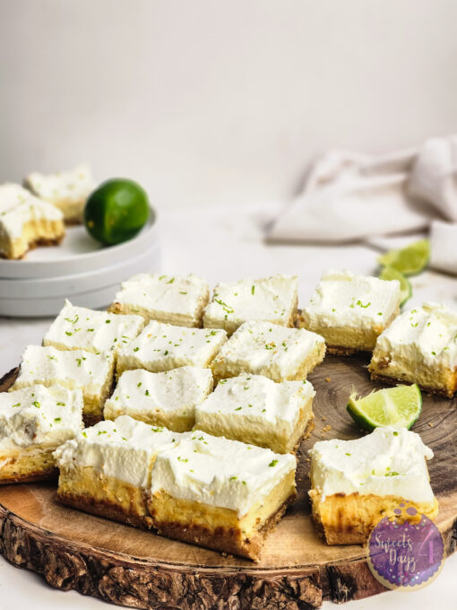 Key Lime Pie Cheesecake Bars on Gold Marble - Image 2