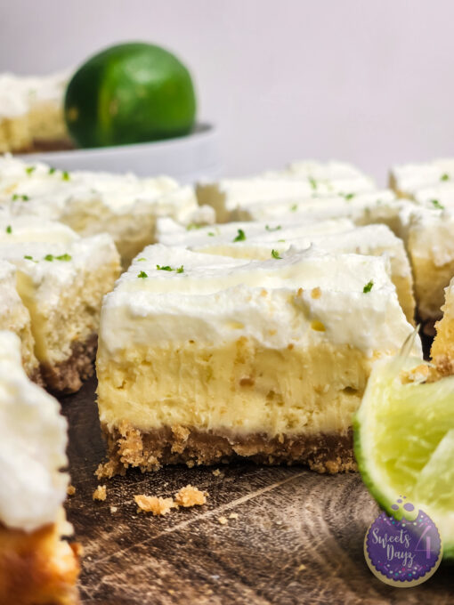 Key Lime Pie Cheesecake Bars on Gold Marble - Image 4