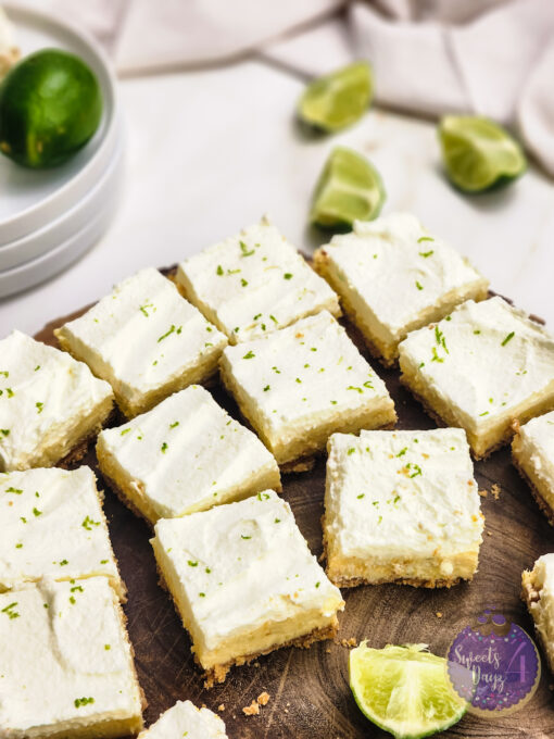Key Lime Pie Cheesecake Bars on Gold Marble - Image 5