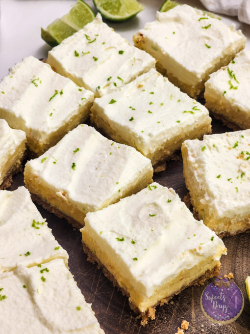 Key Lime Pie Cheesecake Bars on Gold Marble - Image 6