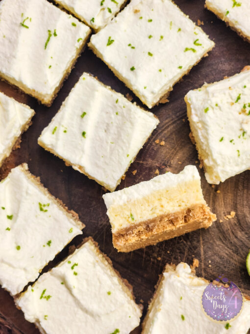 Key Lime Pie Cheesecake Bars on Gold Marble - Image 8