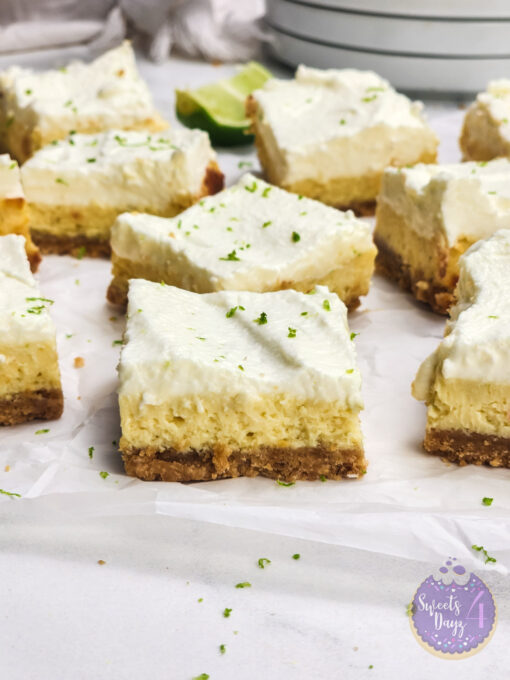 Key Lime Pie Cheesecake Bars on Marble - Image 4