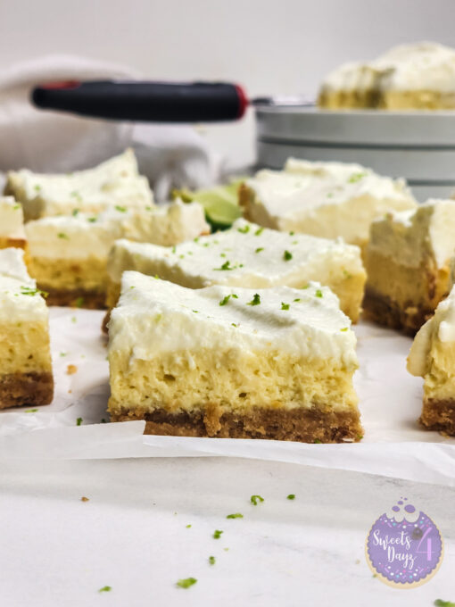 Key Lime Pie Cheesecake Bars on Marble - Image 5