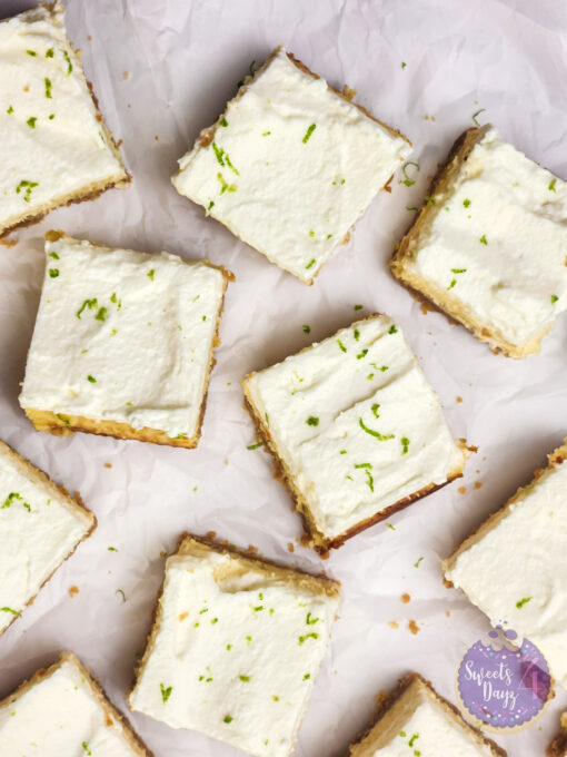Key Lime Pie Cheesecake Bars on Marble - Image 6