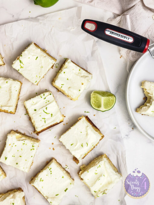 Key Lime Pie Cheesecake Bars on Marble - Image 7