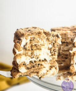 Milk n Cookies Ice Box Cake on White
