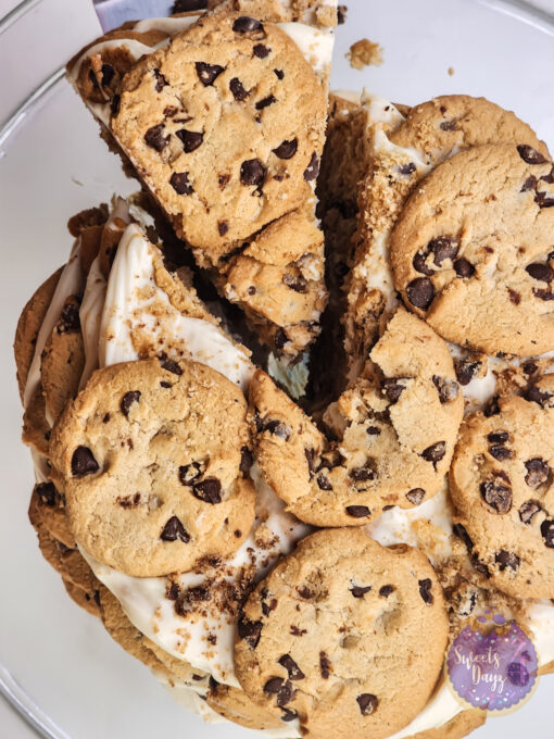 Milk n Cookies Ice Box Cake on Gold Marble - Image 3