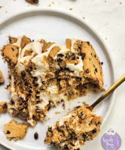 Milk n Cookies Ice Box Cake on Marble