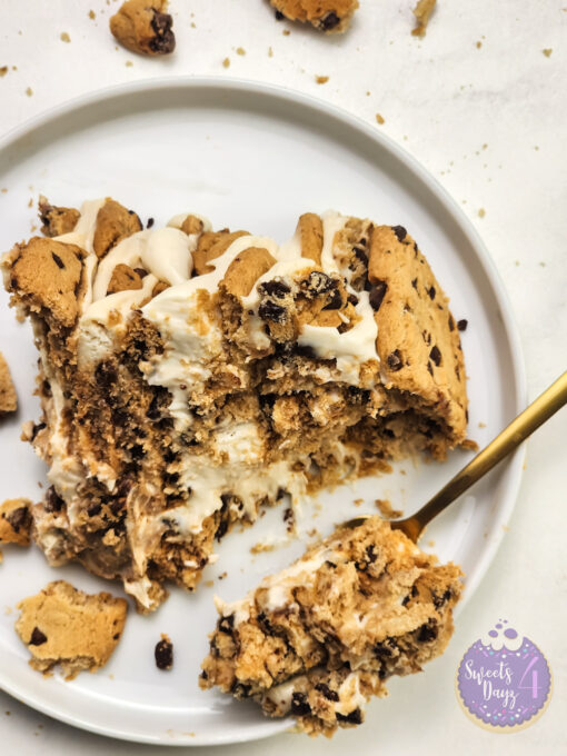 Milk n Cookies Ice Box Cake on Marble