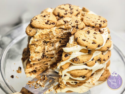Milk n Cookies Ice Box Cake on Marble - Image 4