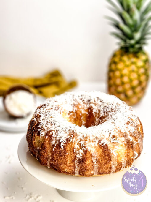 Coconut Pineapple Cake on White - Image 6