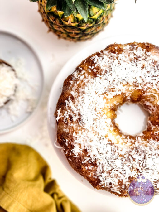 Coconut Pineapple Cake on White - Image 7