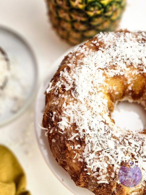 Coconut Pineapple Cake on White - Image 4