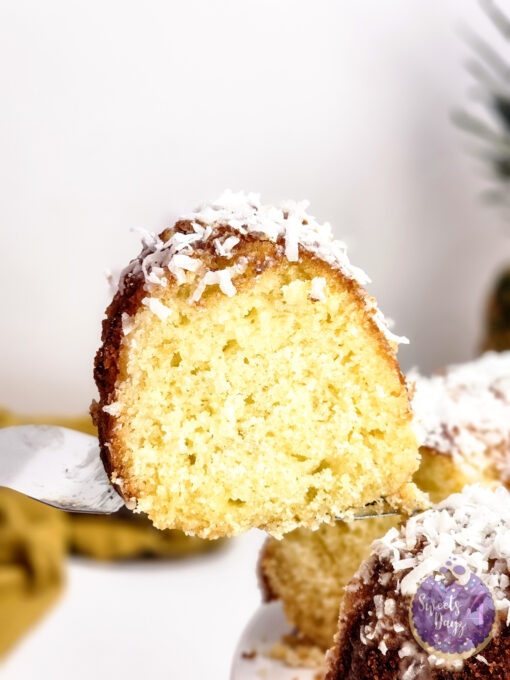 Coconut Pineapple Cake on White - Image 5
