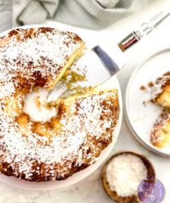 Coconut Pineapple Cake on Gold Marble
