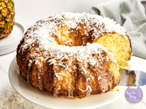Coconut Pineapple Cake on Gold Marble - Image 5