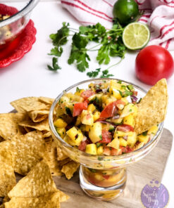 Mango Pineapple Salsa on White