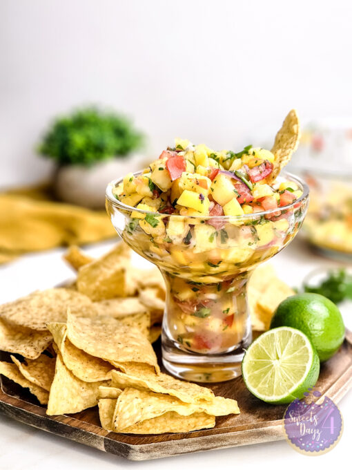 Mango Pineapple Salsa on Gold Marble - Image 3