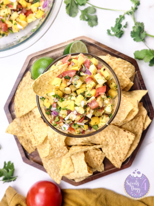 Mango Pineapple Salsa on Gold Marble - Image 7