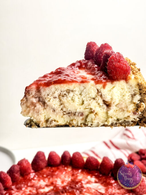 Raspberry Cheesecake on White