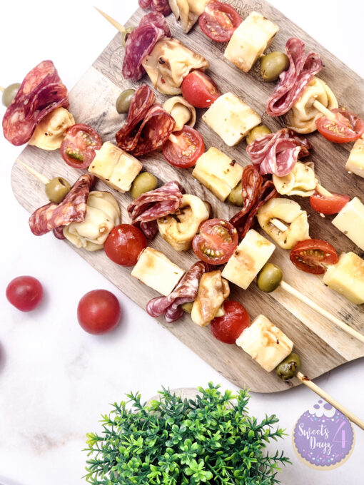 Antipasto Skewers on Gold Marble - Image 4