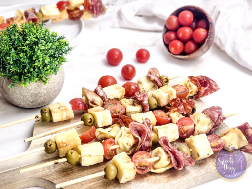 Antipasto Skewers on Gold Marble - Image 5